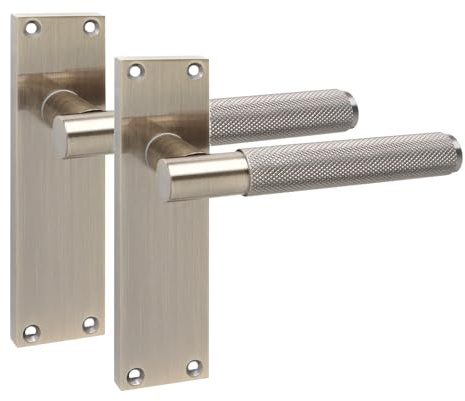 Golden Grace Knurled T-Bar Door Handles 150x40mm, 1 Pair Antique Brass