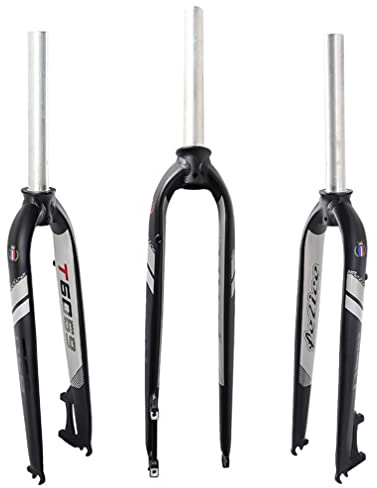 FKXSXAZ Forcella Rigida per Mountain Bike 26/27.5/29'' MTB Ultraleggera in Lega di Alluminio, Freno a Disco, Tubo Dritto Anteriore da 1-1/8, sgancio rapido 9 mm (Colore: Nero 26'')