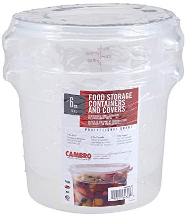 Cambro RFS6PPSW2190 6-Quart Round Food-Storage Container with Lid, Set of 2