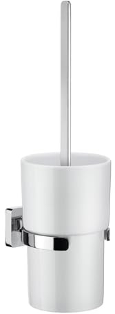 Smedbo WC-Bürsten-Wandhalterung, poliertes Chrom, OK333P, Eishalter, Porzellan, Silber, 10,8 x 11 x 39,4 cm