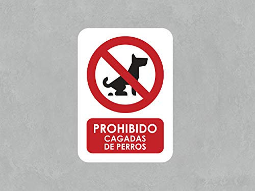 Oedim Pack 10 Señales PVC Prohibido Cagadas de Perros | 14,80x21cm Material PVC Resistente
