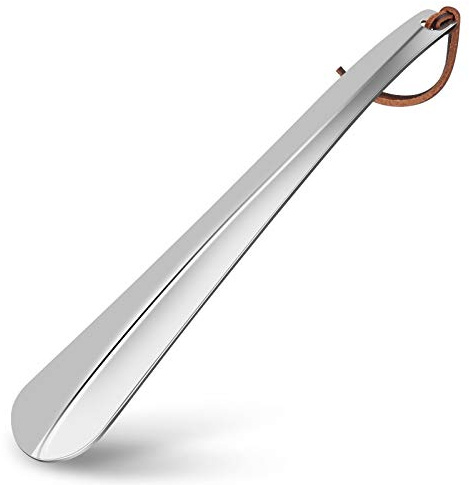 ONEKOO Shoe Horn Long 12 Inch, Premium Stainless Steel Shoehorn, Shoe Helper for Seniors, Shoe Horns for Pregnant Woman, Long Handle Shoe Horns for Men, Metal Shoe Horn for Kids or Adults