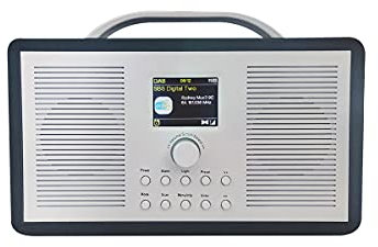 ALANO FM/Dab+ Radio/Bluetooth/AUX in Radio, tragbar, Holzfarbe, mit 2,4 TFT-Farbdisplay und Dual-Alarm-Modus, DAB Radio mit Retro-Design für Garten und Küche (schwarz)