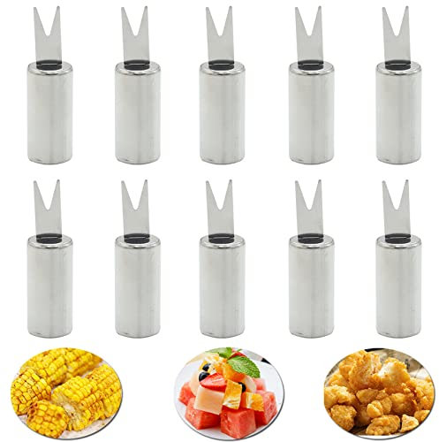 10 Stück Edelstahl Maiskolbenspieße YUTOU Maiskolben Nadel Kornhalter Maiskolbenhalte Pellkartoffelgabel Maisgabeln Grillzubehör Maiskolbengabeln Mais Spieße Schaschlikspieße Food Fruit Forks
