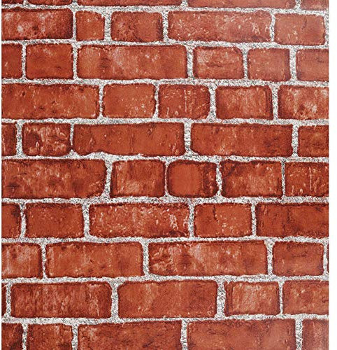 FENTIS Carta da Parete Adesivo Rimuovibile Carta da Parete Decorativa Contatto Auto-adesivo Motivo di Mattone Vintage Ruolo per Decorazione di Casa Affitta 44x1000cm