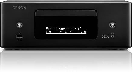 Denon RCD-N12 (modello 2023), lettore CD Bluetooth con sintonizzatore radio AM/FM integrato e Wi-Fi, perfetto per stanze e case più piccole, compatibilità Amazon Alexa, supporta console di gioco, TV e