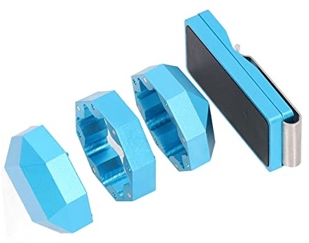 Tbest Schwarz Billard Magnetisch für Beste Billardrunde, Fingerschienen, Aluminium-Queue-Kreidehalter-Clip, Achteckig, Universeller 3-lagiger Billard-Pool-Queue-Kreidebox-Halter,