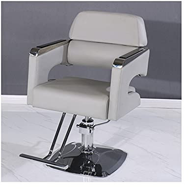 VisEnt Hydraulischer Stuhl für Geschäft oder Zuhause, Friseurstuhl, Haar-Spezialstuhl, Edelstahlnetz, roter Friseurstuhl, hebender Friseurstuhl (420 lbs) (Farbe: Grau) (Schwarz), praktisch (Grau)