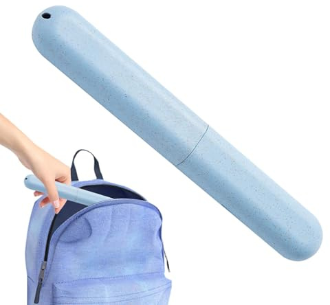 Caja de viaje para cepillo de dientes - Caja de almacenamiento portátil para cepillo de dientes, caja de almacenamiento para cepillo de dientes de paja de trigo | Soporte sanitario ligero, ventilado y