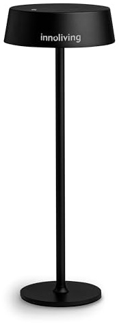 Innoliving Lampada LED da Tavolo INN-292, Design Moderno, Luce Dimmerabile a 3 Livelli, Braccio Flessibile, Ricaricabile con USB, Luce Bianca Naturale, Compatta e Elegante (NERO OPACO)