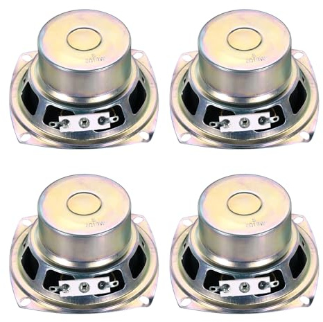 sourcing map 2 Pcs 10W 8 Ohm Small Speakers Metal Shell Square Internal Micro Anti-Magnet Speaker for Mini Speakers DVD EVD Multimedia Mobile Portable Advertising Machine