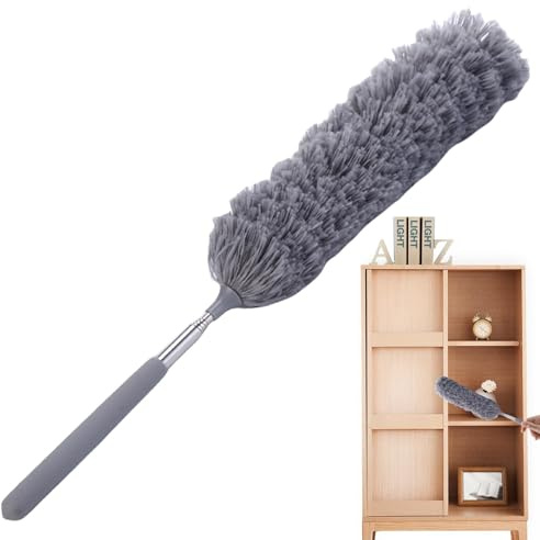 Staubwedel Teleskop Waschbar, Staubwischer Mikrofaser Bis 88cm Länge, Staubwedel Lang Ausziehbar Mikrofaser, Staubmagnet Verbiegbare Staubfänger Spinnenwebenentferner Für Hohe Decken Deckenventilator
