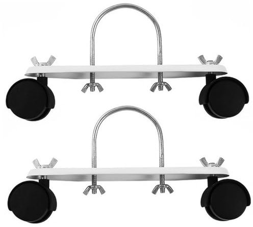 Soportes de polea móviles para radiador de Aceite, 2 Ruedas giratorias de 360°, Resistentes, para Calentador eléctrico, con Gancho en Forma de U, de Acero al Carbono, Negras, para radiador de Aceite.