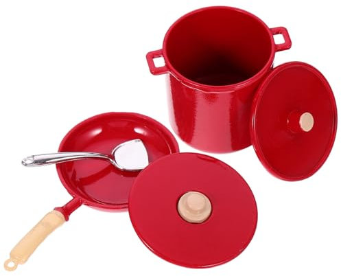 Garneck Marmite pour Maison De Poupée Poêle pour Maison De Poupée Marmite Miniature Mini-e -Pots -ustensiles Accessoires De Cuisine pour De