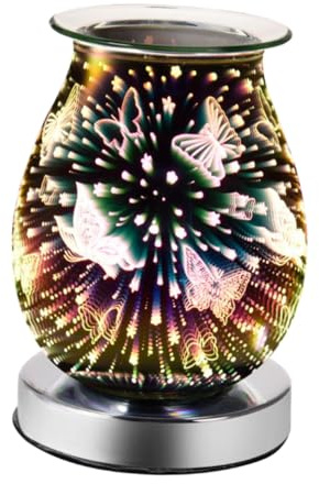 Warmhm Lampe Aromatique Brûleur à Cire Électrique en Verre Tactile, Chauffe-Huile Électrique Ac220-240v, Éclairage D’Ambiance pour Maison, Bureau Et Spa, Diffusion Parfum sans Flamme