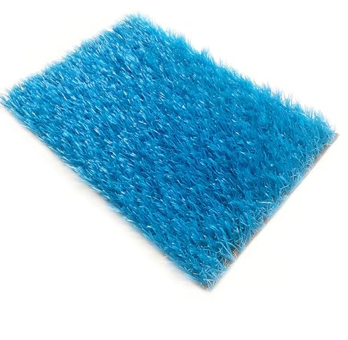 RybdaFDc Césped Artificial Resistente y Duradero de Color Azul con Orificios de Drenaje, Ideal for Interiores y Exteriores, for jardín y Piscina.(2x1m(6.56x3.28ft))