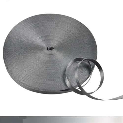 WEOKDFHA sadelgjord 45 meter, 10 mm, färgglada nylonband, bandband, snedremsa, för handgjorda arbetskort, armband, kläder, sytillbehör (mörkgrå)