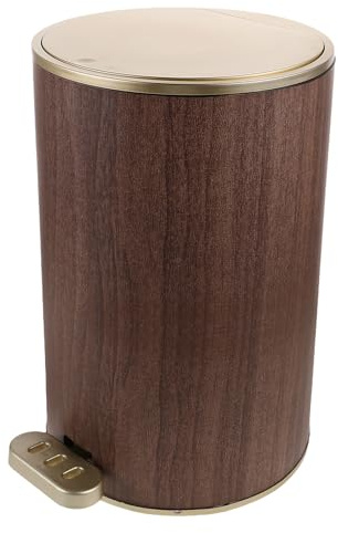 VICASKY Contenitore con Coperchio da Cestino della Spazzatura in Plastica Vintage con Pedale per Cucina Bagno e Ufficio Bidone della Spazzatura Retrò con Chiusura Pressione per Protezione