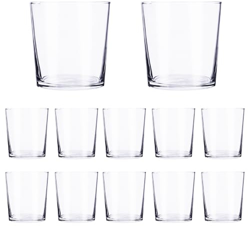 ASGRADO Vasos de sidra Vaso de Vidrio Transparente Resistente al Calor, Diseño Elegante, Apto para Bebidas Frías y Calientes (12, 36, Centilitros)