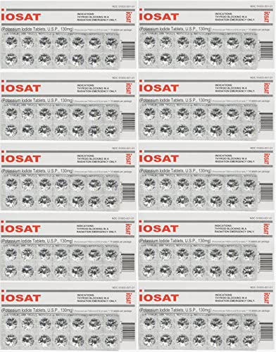 iOSAT Potassium Iodide Tablets, 130 mg (14 Tablets each) - 10 packs