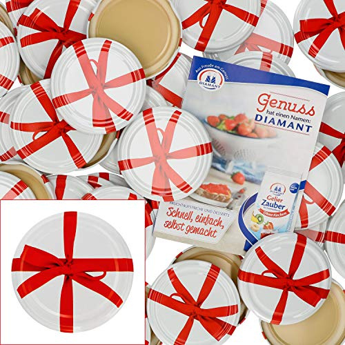 MamboCat 50er Deckelset TO82 Schleifendekor I Twist-Off-Deckel für Sturzgläser I Rundrand I Einkochen & Konservieren I passend für 230ml/350ml/435ml