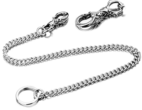 TIASRI Skeleton Punk Wallet Chain,Wallet Long Purse Key Chain with Chain for Biker Trucker Motorcycle Pants Jean,100% Stainless Steel Never Rust,Never Fade(With Chain)