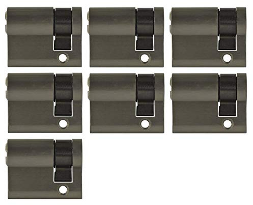 7 x halvcylinder 40 mm lika låsning 30/10 inkl. 15 nycklar