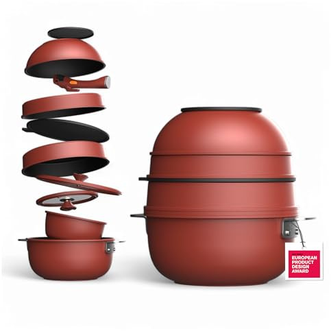 MasterPRO SHARE & PLAY | Ensemble de 10 ustensiles de cuisine empilables | Manche amovible | Gain de place | Fonte d'aluminium | Revêtement antiadhésif ILAG Ultimate