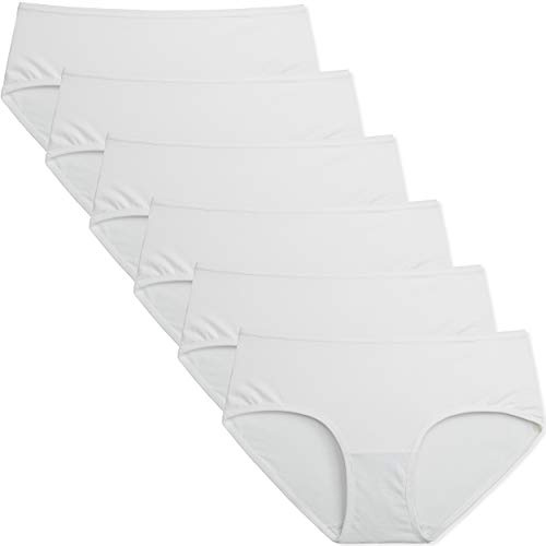 INNERSY Culotte Femme Coton Doux Slip Taille Midi Stretch Basique Lot de 6 | Sous Vetement Elastique, Culottes Hipster Classique, Entrejambe 100% Coton, Sans Étiquette, Confort pour Sport et Quotidien