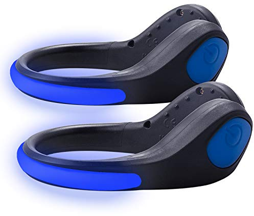 Tabiger 2-Pack LED Shoe Clip Light Rainproof Luminous Flashing Bright Night Running Lights LED Sport Gear Safety Warning Flashlight for Runners, Jogging, Cycling, Biking, Dog Walking At Night (Blue)