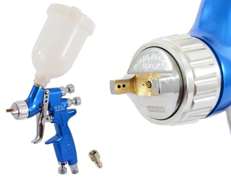 Italco Professional Gold - Mini pistola a spruzzo HVLP con alimentazione a gravità, 0,8 mm