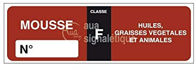 AUA SIGNALETIQUE - Lot 10 Autocollants Etiquettes Extincteur Mousse F