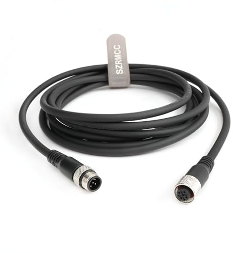 SZRMCC M12 5 Pin Stecker Buchse A-Code Verlängerungskabel Luftfahrt Sensor Stecker Elektrischer Kabel Stecker für Industrielle Kamera (2m/6.5ft)