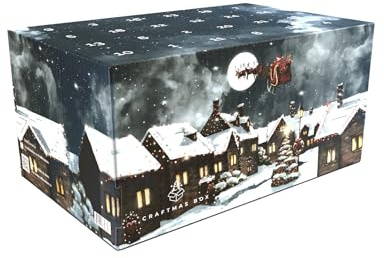 DIY Fillable Advent Calendar Kit for Adults & Kids – 24-Day Night Before Christmas Countdown Box to Customize & Fill with Surprises – Holiday Gift Idea