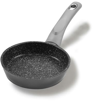 STONELINE Gourmundo Bratpfanne, 14 cm, antihaftbeschichtete Pfanne mit echten Steinpartikeln, alle Herdarten inkl. Induktion, fettfreies Braten