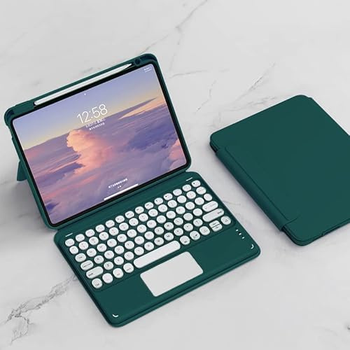 QYiiD Funda de teclado para iPad Mini 6ª Generación de 8,3 pulgadas, mágica Funda Transparente Extraíble con Teclado Bluetooth Extraíble y TouchPad para iPad Mini 6 2021, Verde Oscuro