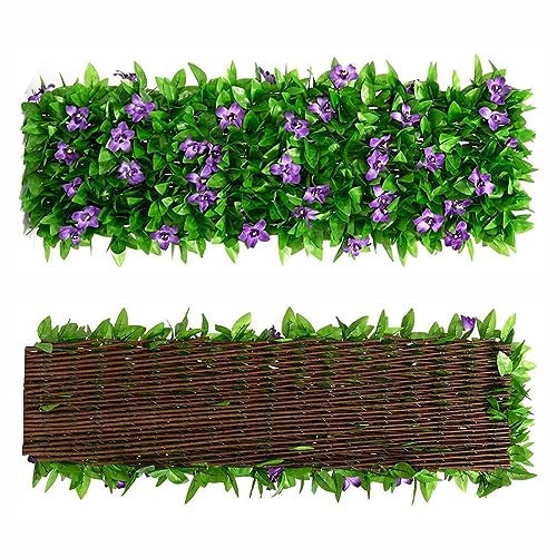 LSRVNM Ivy Fence Screening Artificial, Balcony Privacy Screen Garden Fencing, Plant Wall Panels Artificial, UV Protected Hedge Screening, Ivy Trellis Screening Expandable for Garden Balcony, Z057