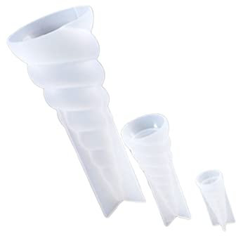 EXCEART Unicorn Horn Molds 3PCS Silicone Epoxy Moulds DIY Crystal Glue Molds for Handmade Ornaments Large Medium Small Flexible Easy Clean
