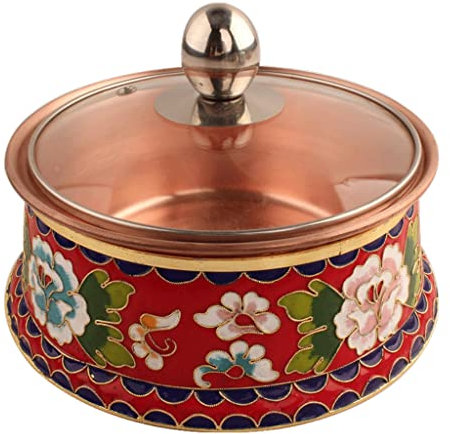 Fondue-Töpfe, Kleiner Hot Pot, einzelner Kupfer-Hot Pot, Induktionsherd Hot Pot, Kleiner Kupfertopf, Haushalt, Kleiner Herd, Hot Pot (rot, 20 x 12 cm)