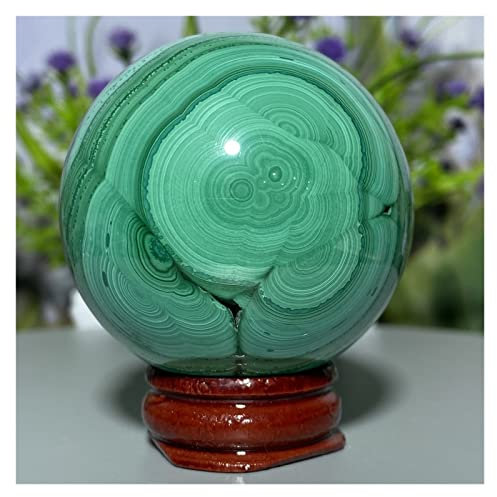 BIANMTSW Natürliche Kugel, grüner Malachit, Kristallkugel, natürliche Geode, handpoliertes Exemplar, Geschenkstein, Heimdekoration, 1 Stück Voller Textur