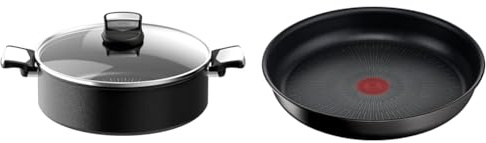 Tefal Unlimited On Sauteuse 28 cm, Résiste aux rayures, Revêtement antiadhésif, Thermo-Signal™ & Ingenio Poêle 28 cm, Induction, Revêtement antiadhésif, Indicateur de démarrage de cuisson