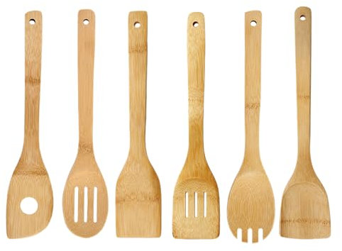 Utensilios De cocina Madera,Biluer 6 PCS Utensilios Cocina Madera Utensilios De Cocina (6)