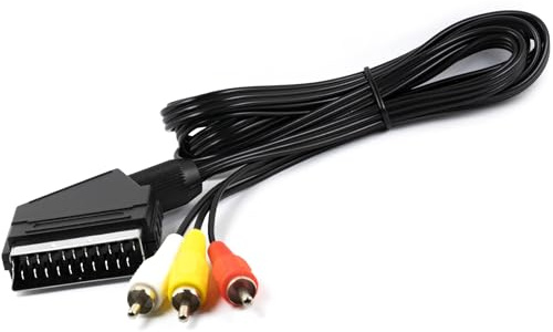 jujinglobal 6ft RGB Scart to RCA Composite AV Cable for NES DVD Learning Machine