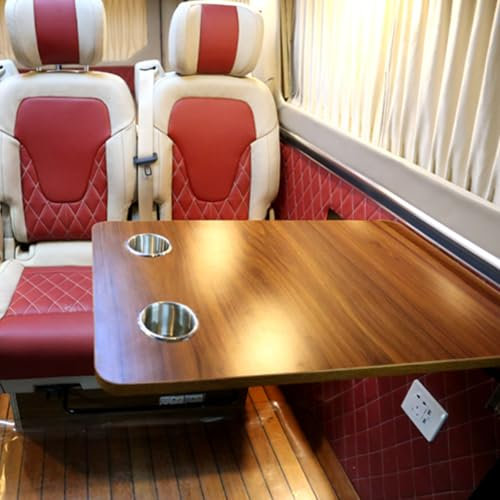 RTTZBOZ RV-Klapptisch, Wohnmobiltische für den Innenbereich Eines Wohnmobils, Klappbarer Wohnmobiltisch mit Zwei Becherfächern