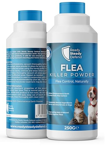 Flea Killer Powder 250g - Comprehensive Diatomaceous Earth Flea and Insect Treatment, Effective for Home, Carpets, and Gardens, Long-Lasting Non-Toxic Control