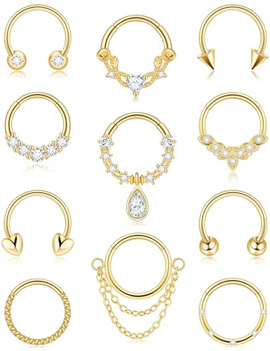 Tomovely Septum Rings 16g Septum Piercing Daith Clicker Jewelry Nose Ring