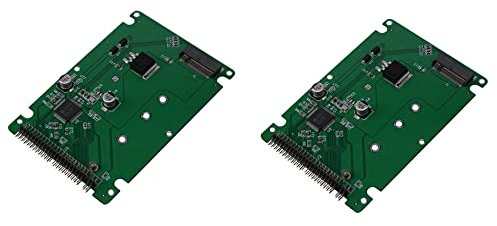Iyalezirk 2 x M.2 NGFF B + M Clé SSD A 44 Pin 2.5 IDE Convertisseur Adaptateur Carte avec Étui
