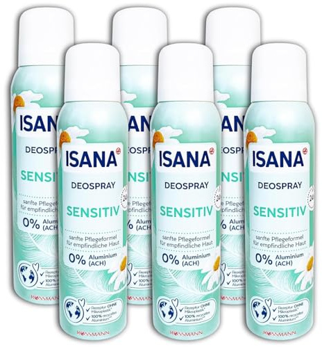 6 er Set ISANA Deo Deodorant Deospray Sensitiv 6 x 150 ml