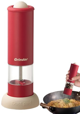 Trituradora de pimienta, molinillo de pimienta eléctrica, Molinillo de pimienta negro eléctrico, Molino de condimento recargable con tosquidez ajustable, gadget de cocina portátil para sal y