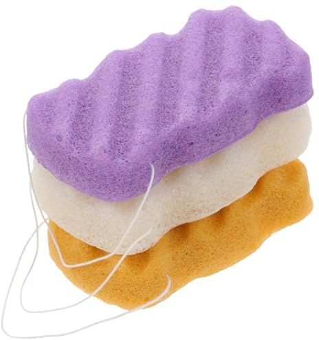 VICASKY 3stücke Peeling-gesichtsschwamm Zum Waschen Des Gesichts Reinigungsschwamm Für Hautporen Entfernen Von Make-up Und Öl Leicht Zu Handhaben Und Benutzerfreundlich